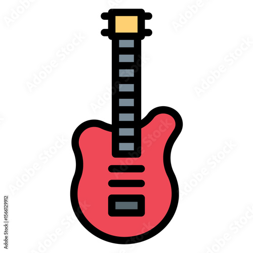 Electric Guitar icon vector image. Can be used for Rock and Roll.