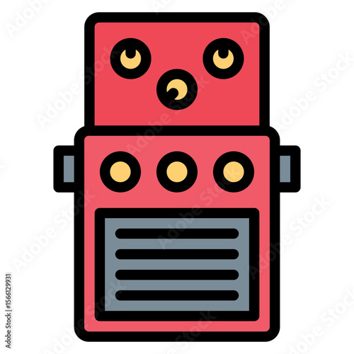 Guitar Effects Pedal icon vector image. Can be used for Rock and Roll.