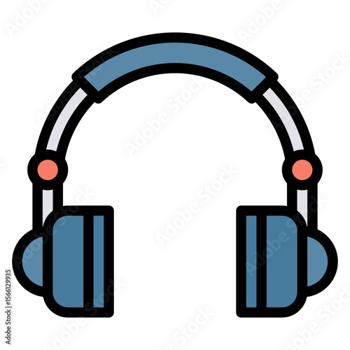 Headphones icon vector image. Can be used for Rock and Roll.