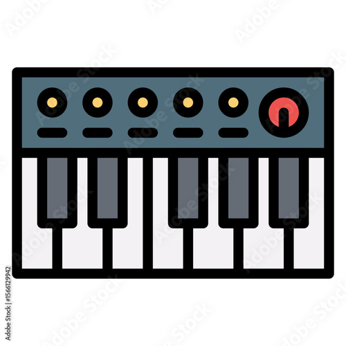 Keyboard icon vector image. Can be used for Rock and Roll.