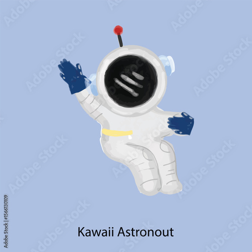 Watercolor astronaut isolated on white background. Watercolor paper illustration of Astronaut in space suit. Idea for icons, wallpaper, children’s art, books, cartoon, background, banner, poster, maga