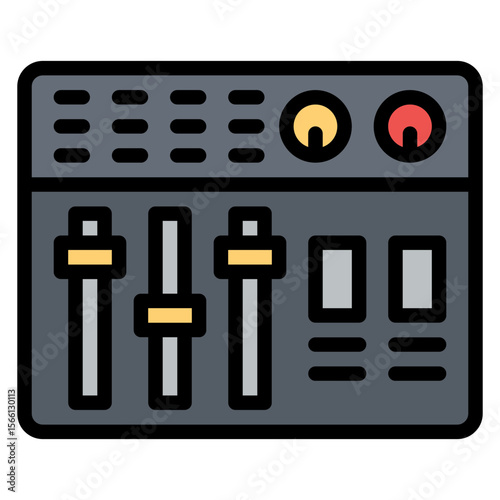 Sound Mixer icon vector image. Can be used for Rock and Roll.