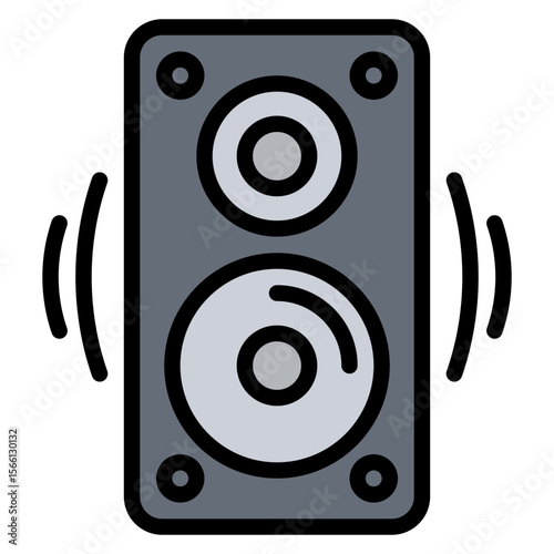 Speakers icon vector image. Can be used for Rock and Roll.