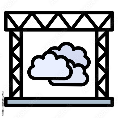 Stage Smoke icon vector image. Can be used for Rock and Roll.