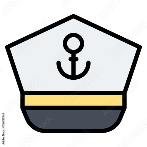 Captain Hat icon vector image. Can be used for Cruiser.