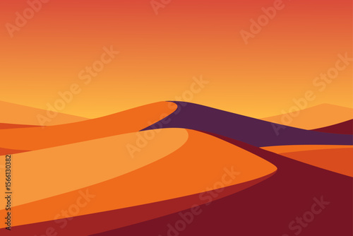 desert dunes at sunset with long shadows