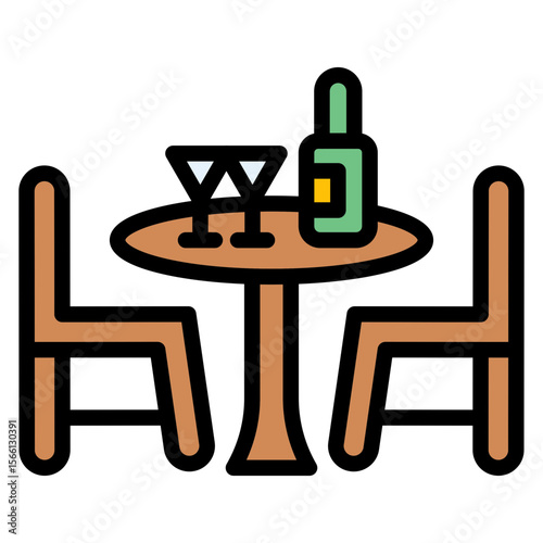 Cruise Dining Table icon vector image. Can be used for Cruiser.
