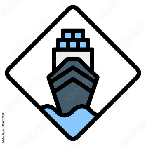 Cruise Terminal icon vector image. Can be used for Cruiser.
