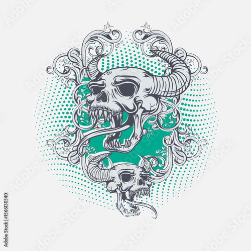 A collection of edgy, streetwear style graphic illustrations for t-shirt printing.