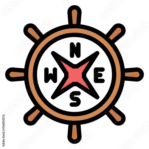 Nautical Wheel icon vector image. Can be used for Cruiser.
