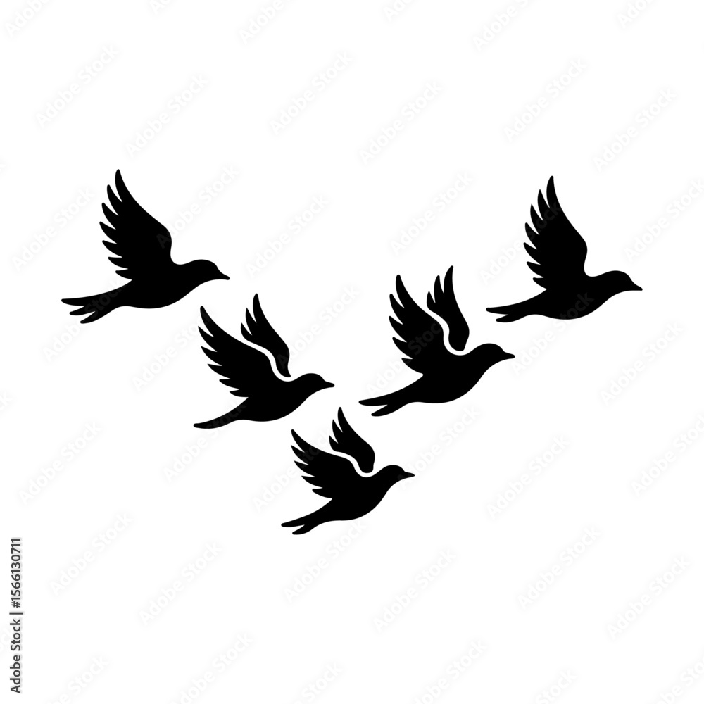Fototapeta premium Unique and high quality Flock of birds silhouette set