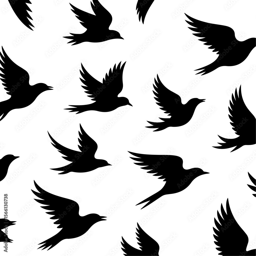 Obraz premium Unique and high quality Flock of birds silhouette set
