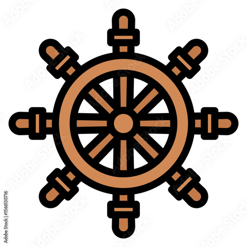 Ships Wheel icon vector image. Can be used for Cruiser.