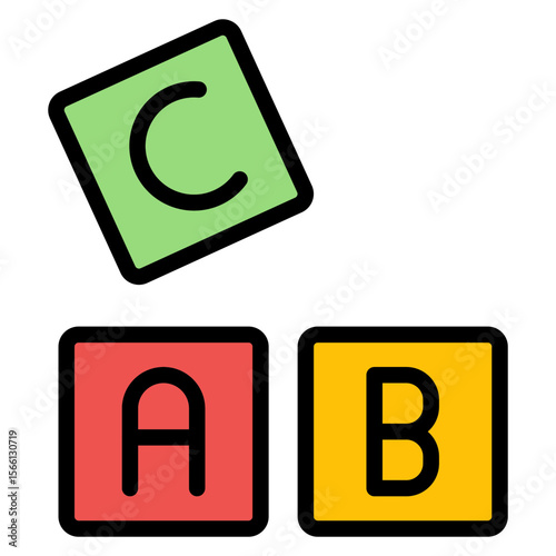ABC Blocks icon vector image. Can be used for Raising Children.