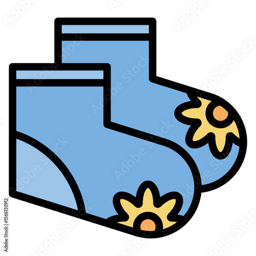Baby Socks icon vector image. Can be used for Raising Children.