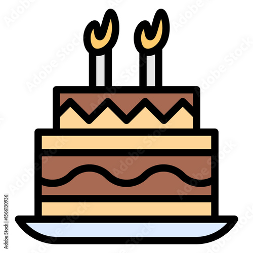 Birthday Cake icon vector image. Can be used for Raising Children.