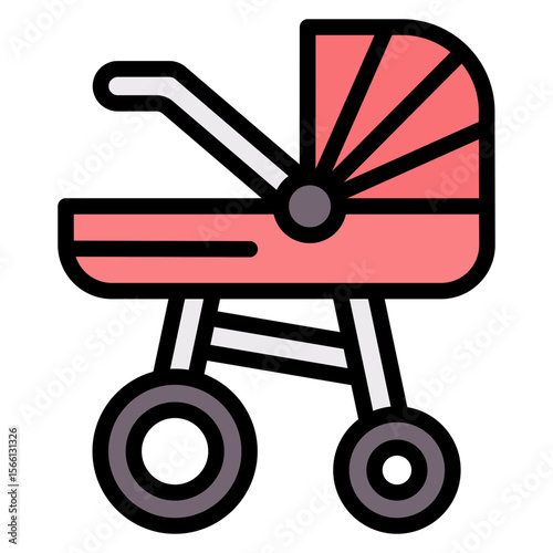 Stroller icon vector image. Can be used for Raising Children.