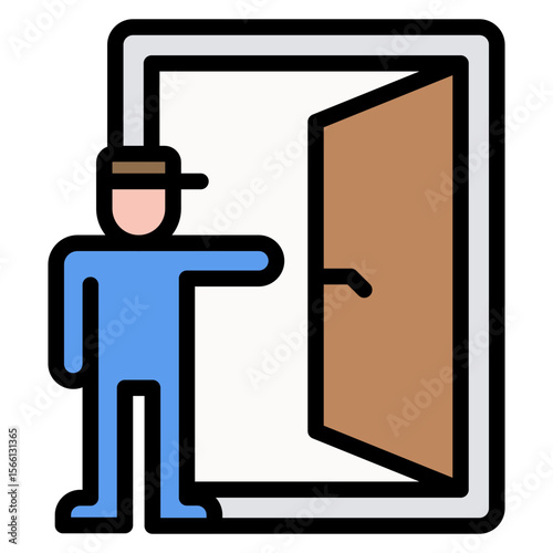 Emergency Exit icon vector image. Can be used for Rescue And Response.