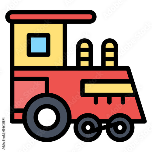 Toy Train icon vector image. Can be used for Raising Children.