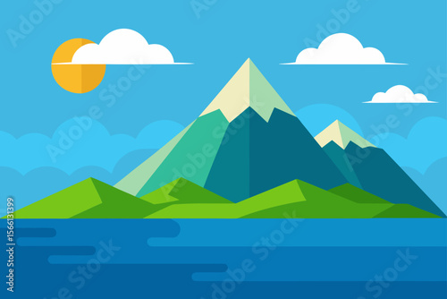 mountain seaside scenery