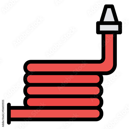Fire Hose icon vector image. Can be used for Rescue And Response.