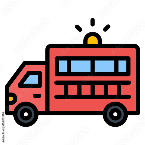 Fire Truck icon vector image. Can be used for Rescue And Response.