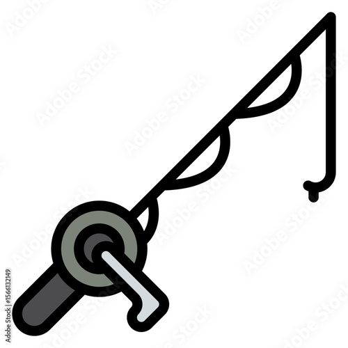 Fishing Rod icon vector image. Can be used for Retirement.