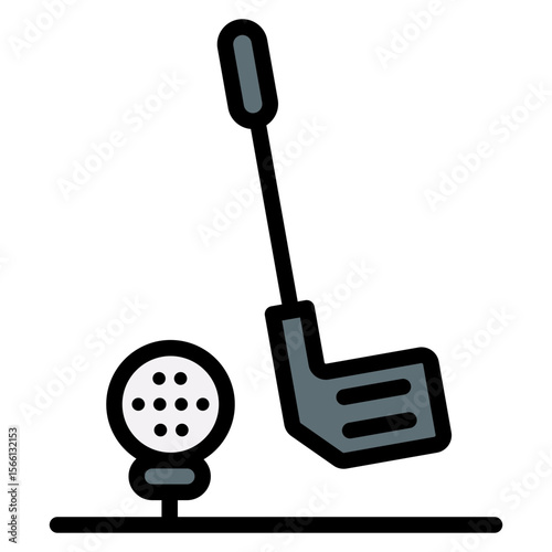 Golf Clubs icon vector image. Can be used for Retirement.