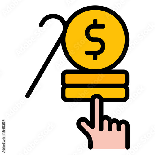 Pension Payout icon vector image. Can be used for Retirement.