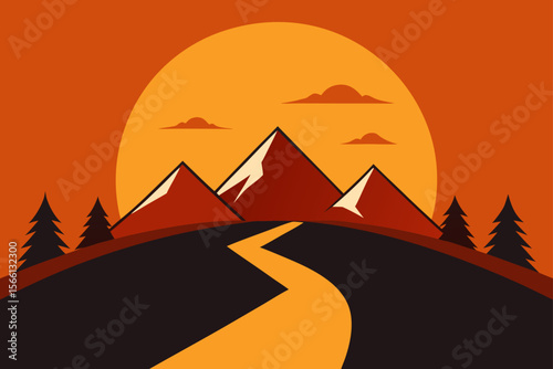 sunrise over rocky mountain trail