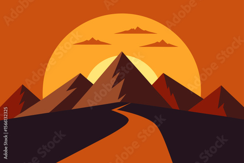 sunrise over rocky mountain trail