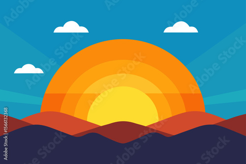 sunrise sky concept illustration