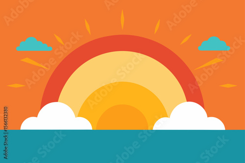 sunrise sky concept illustration