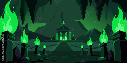 Forgotten Underground Temple With Eerie Glow