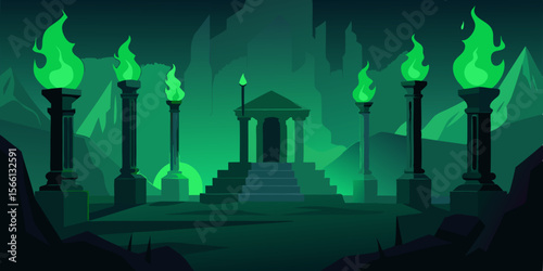 Forgotten Underground Temple With Eerie Glow