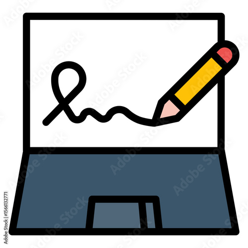 Digital Signature icon vector image. Can be used for Information Security.