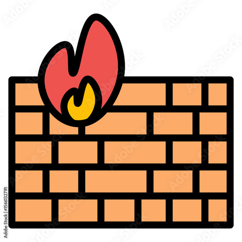 Firewall icon vector image. Can be used for Information Security.