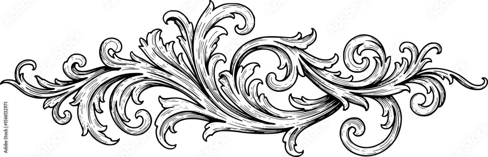 a black and white drawing of a leafy vine