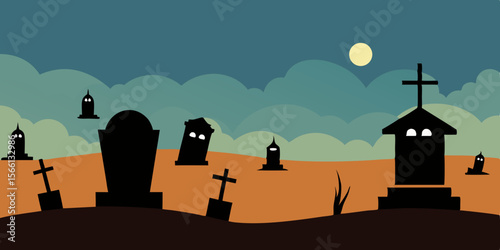 A Timeworn Cemetery Where The Gravestones Sink Slowly Into The Earth