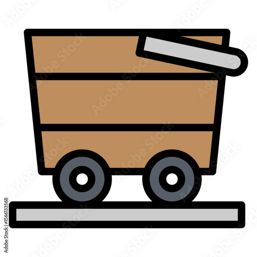 Ore Cart icon vector image. Can be used for Mining And Crafting.