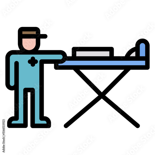 Patient Transport icon vector image. Can be used for Psychiatric Hospitals.