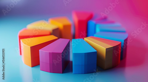 A modern 3D cylinder chart displays stacked segments in a vertical format, clearly representing layered data sets or hierarchical values for business or analytics use.
