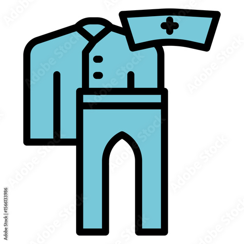 Surgeon's Scrubs icon vector image. Can be used for Psychiatric Hospitals.