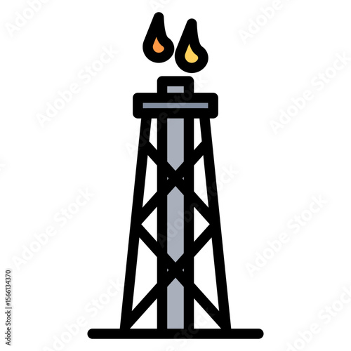 Oil Tower icon vector image. Can be used for Oil And Gas.