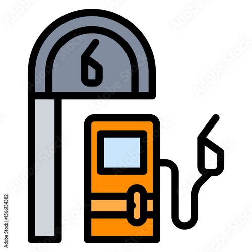 Petrol Station icon vector image. Can be used for Oil And Gas.