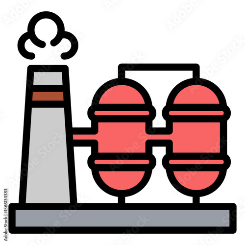 Refinery icon vector image. Can be used for Oil And Gas.