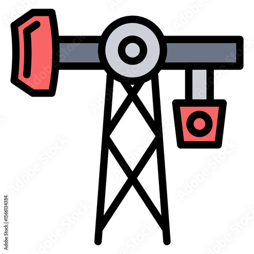 Pumpjack icon vector image. Can be used for Oil And Gas.