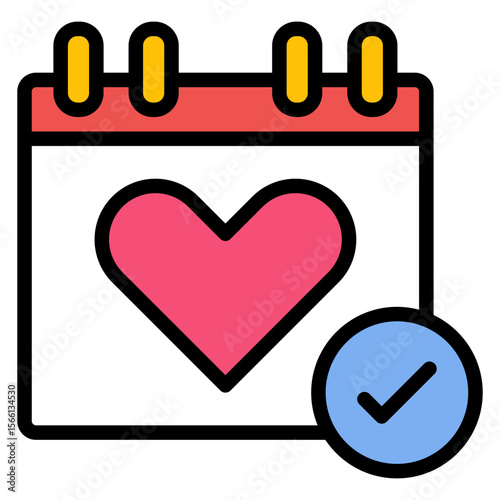 Date Planner icon vector image. Can be used for Dating App.