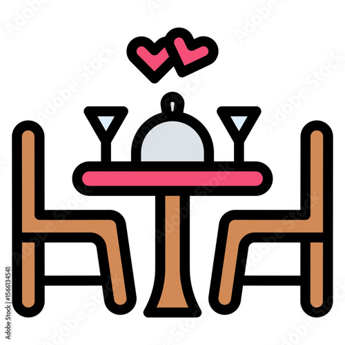 Dinner Date icon vector image. Can be used for Dating App.
