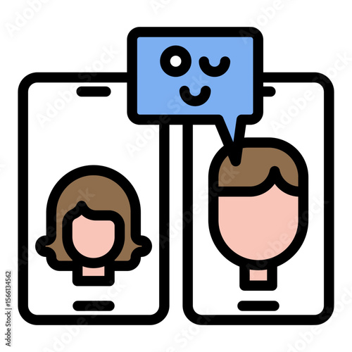 Flirtatious icon vector image. Can be used for Dating App.